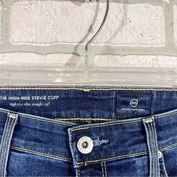 Ag The High Rise Stevie Cuff Slim Straight Jeans Size 31 - Picture 10 of 12